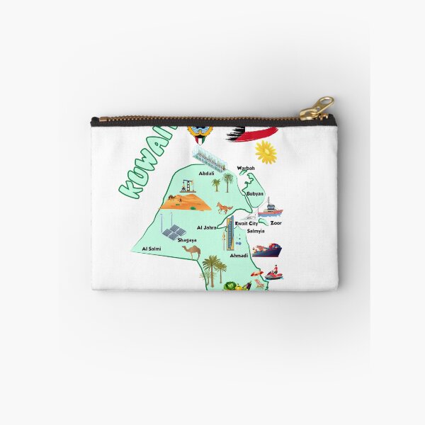 Item preview, Kuwait Map tourist attractions cities flag  flower designed and sold by mashmosh.