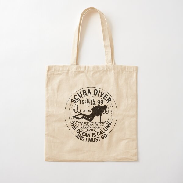 Scuba Sea Diver Cotton Tote Bag