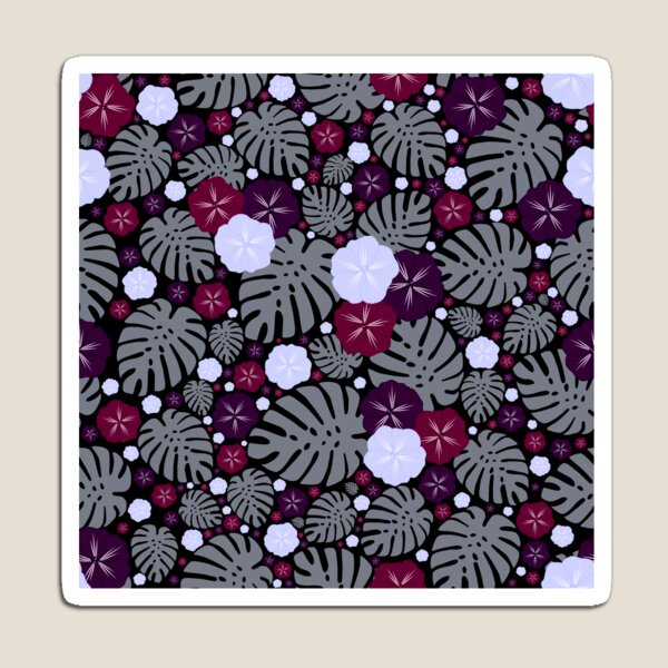 Item preview, Tropical Monstera Hibiscus Chintz Mulberry Wine designed and sold by StardustMyHeart.