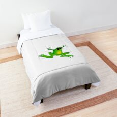 funny jumping green frog Comforter