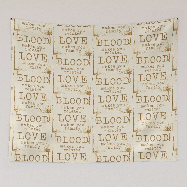 Artikelvorschau, Blood makes you related love makes you family typography text art quote by Word Fandom - wordfandom entworfen und verkauft von Kerry Pritchard.
