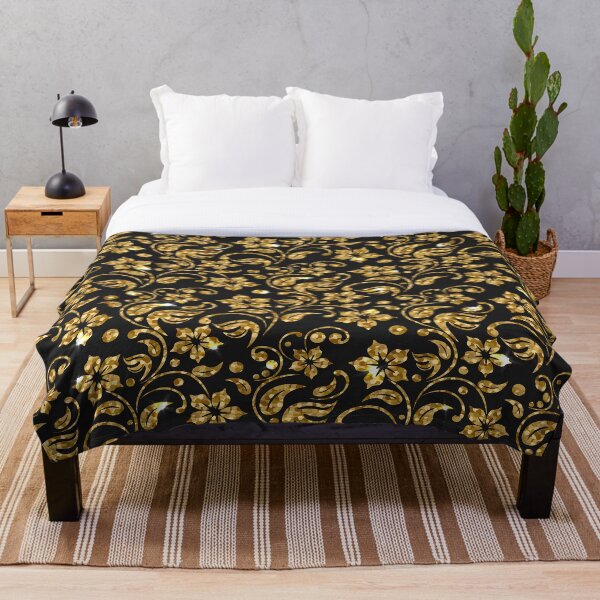 Item preview, Floral gold glitter pattern designed and sold by Chams0609.