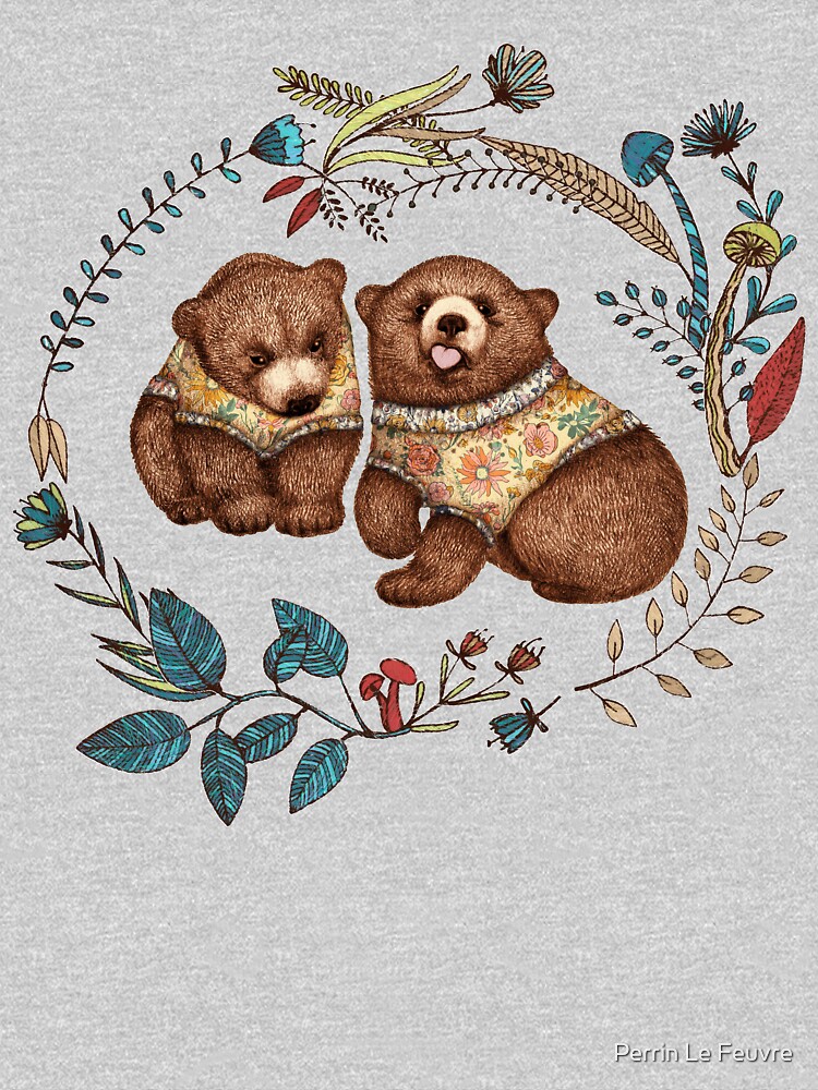 Whimsical Bear Pair with Fantasy Flora by PerrinLeFeuvre