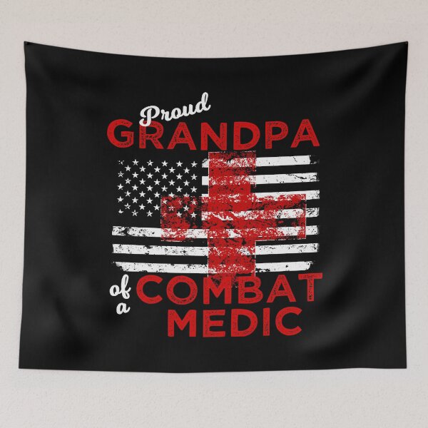 Item preview, Proud Grandpa of a Combat Medic Distressed Flag designed and sold by LarkDesigns.