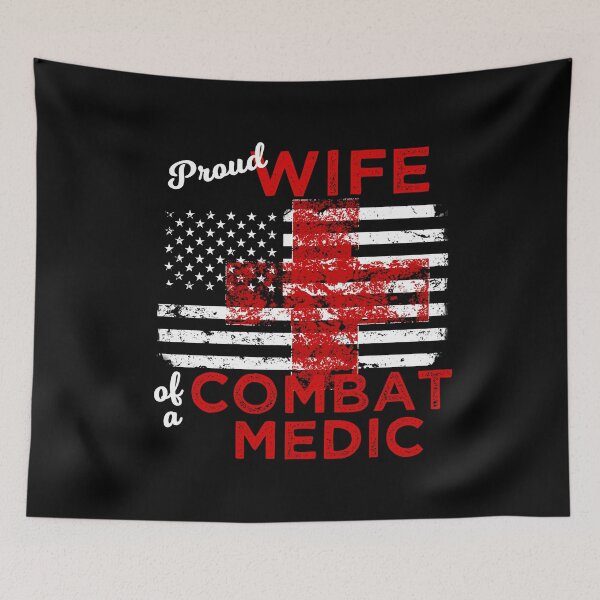 Item preview, Proud Wife of a Combat Medic Distressed Flag designed and sold by LarkDesigns.
