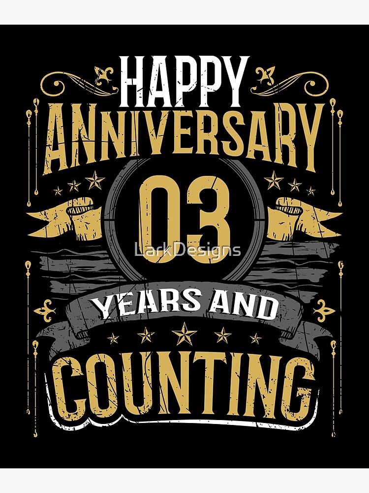 Happy Anniversary Gift 3 Years and Counting Greeting Card for
