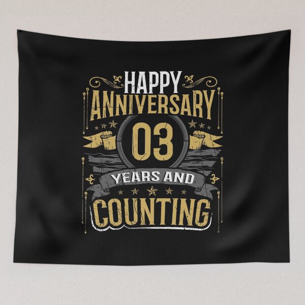 Item preview, Happy Anniversary Gift 3 Years and Counting designed and sold by LarkDesigns.