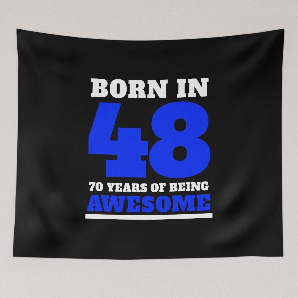 Item preview, 70th Birthday Gift Blue Born in 48 Sports Style Numbers designed and sold by LarkDesigns.