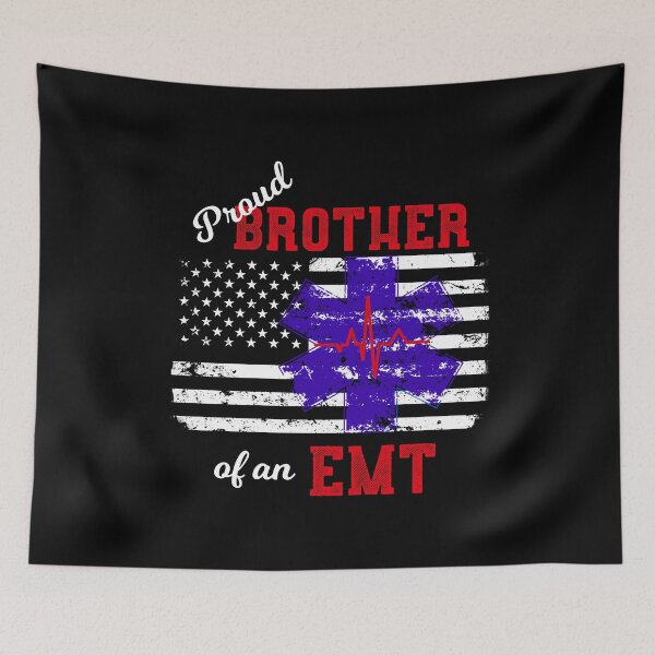 Item preview, Proud Brother EMT Paramedic Distressed Flag designed and sold by LarkDesigns.