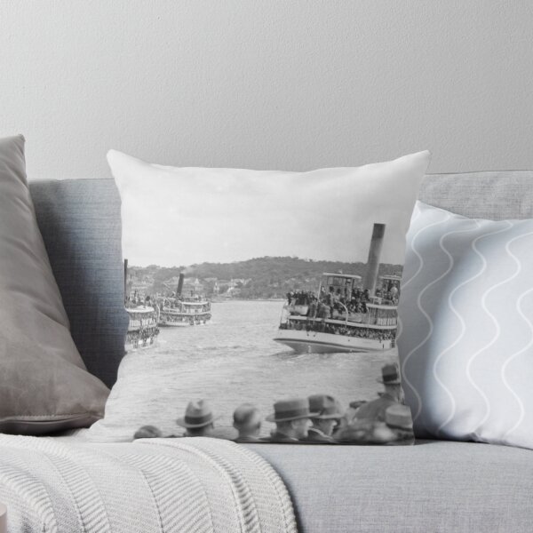 Item preview, Ferries on Sydney Harbour, crowded with spectators for a regatta  c 1938 designed and sold by anmm.