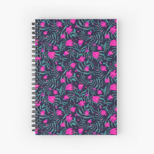 PATTERN / Motif Roses Feuilles Tropicales Cahier à spirale