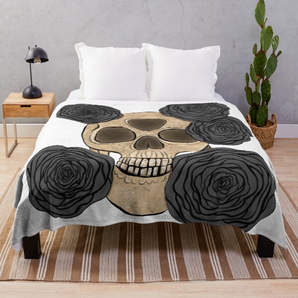 Item preview, Skull with black roses designed and sold by Fransiscas-Art.