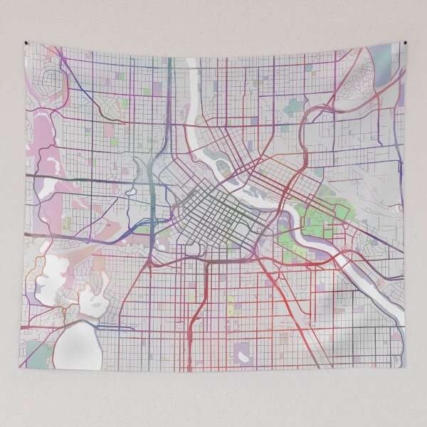Item preview, Minneapolis City Map, USA City Minnesota, Travel, Traveler Gift  designed and sold by TheRedFinch.