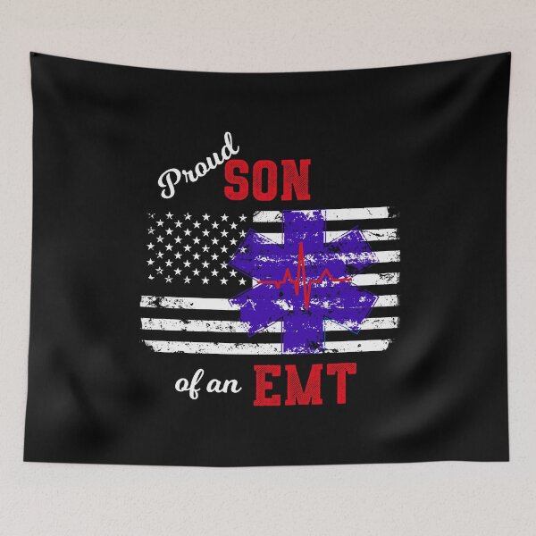 Item preview, Proud Son of an EMT Paramedic Distressed Flag designed and sold by LarkDesigns.