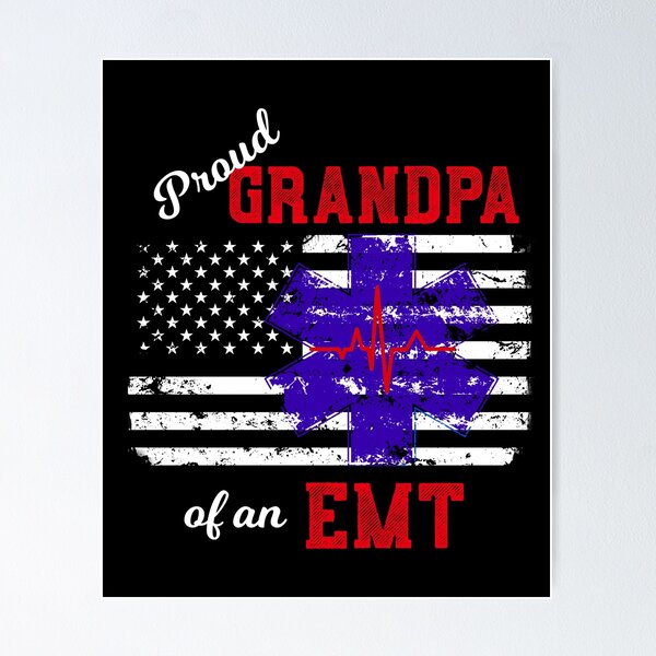 Item preview, Proud Grandpa of an EMT Paramedic Distressed Flag designed and sold by LarkDesigns.