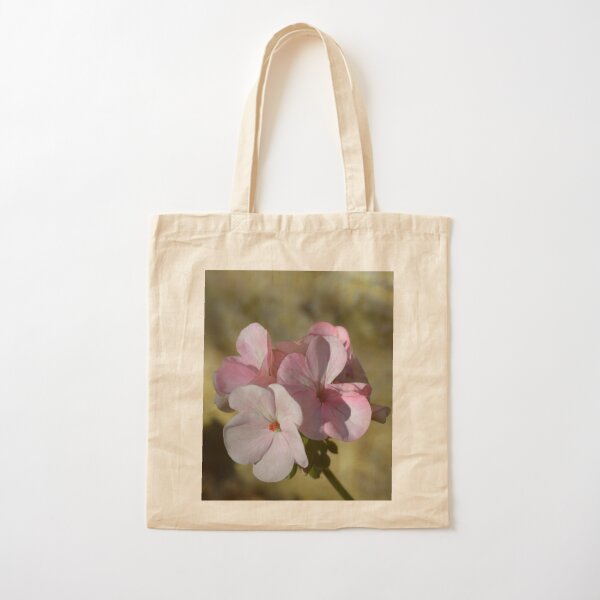 Pink Flower Cotton Canvas Tote Bag –
