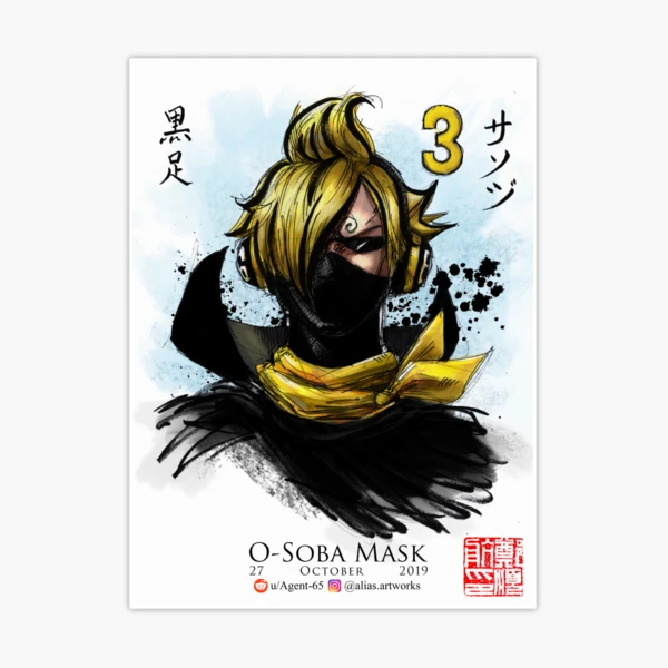 One piece anime tattoo with pen: Sogeking mask// Ope ope no mi// Sanji soba  mask// Katakuri 