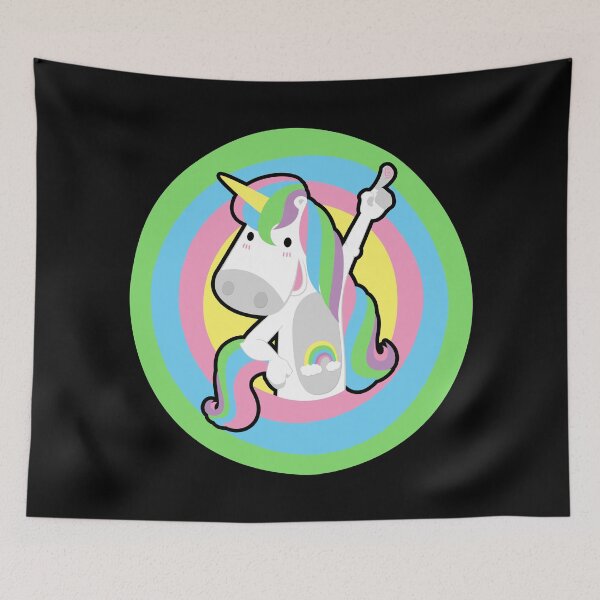 Item preview, Rainbow unicorn (black stroke) designed and sold by geep44.