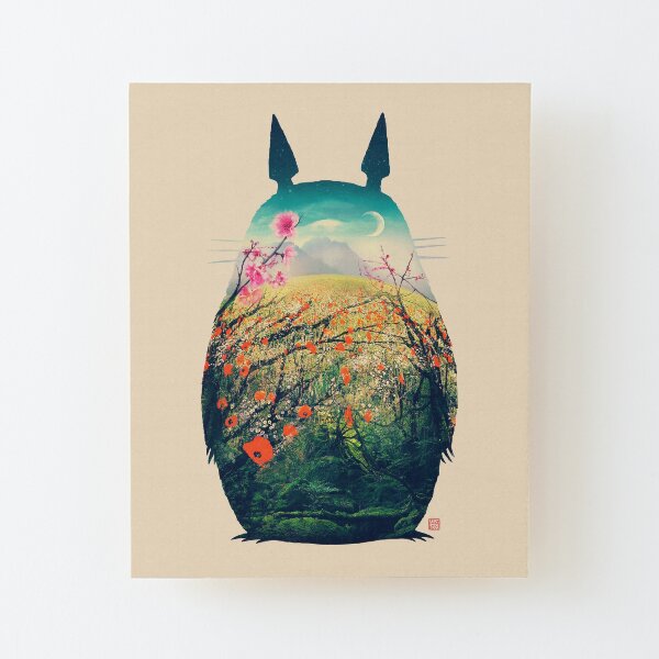 Tonari No Totoro Wood Mounted Print