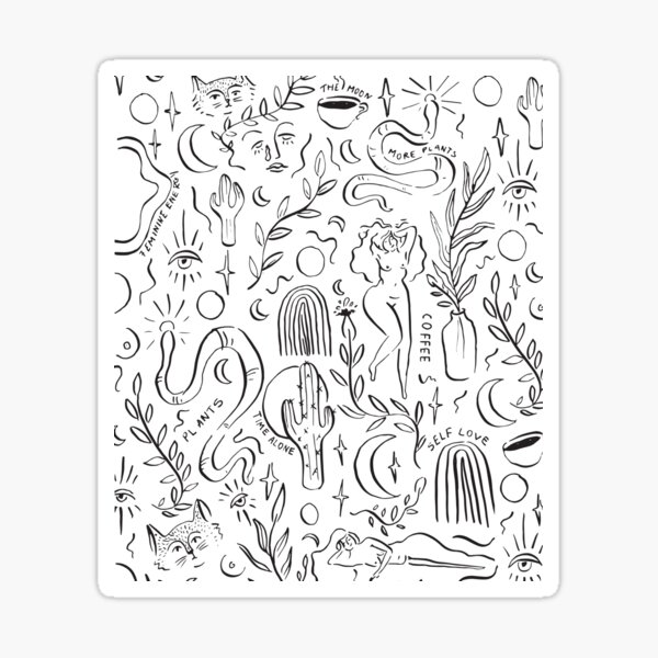 Pattern of my life B/W Sticker