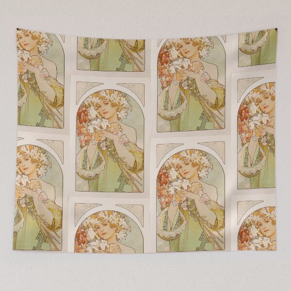 Item preview, flower painter 2 vintage Art nouveau poster - Alphonse Mucha designed and sold by Vintage Designs +.