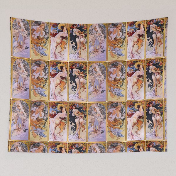 Item preview, Four seasons Art nouveau vintage art - Alphonse Mucha designed and sold by Vintage Designs +.