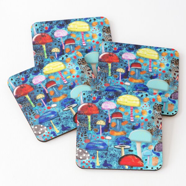 Item preview, Mein Ein, mein Alles - Mushrooms Abstract Botanical Art - Blue Animal print - Leopard Muster designed and sold by rupydetequila.