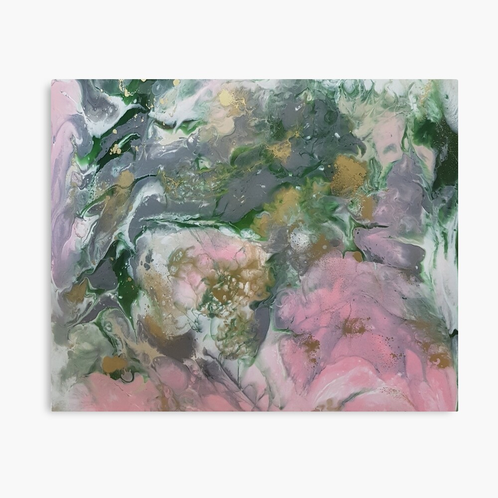 Made To Measure Art Original Resin Art Prints By Jordanne Morris Pink Green Grey Gold Swirls Poster By Jordannem Redbubble