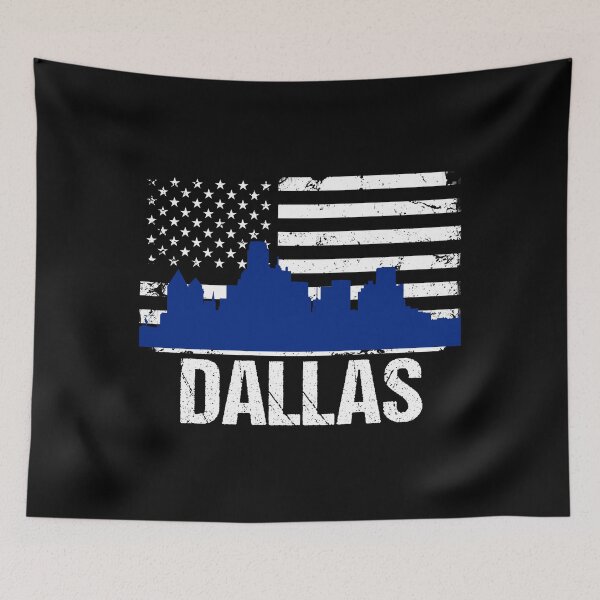 Item preview, Dallas Texas Skyline Distressed American Flag designed and sold by LarkDesigns.