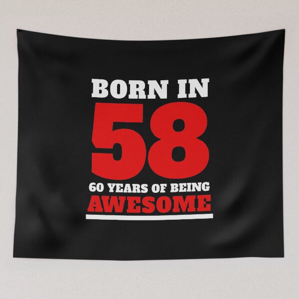 Item preview, 60th Birthday Gift Born  in 58 Red Sports Style Numbers designed and sold by LarkDesigns.