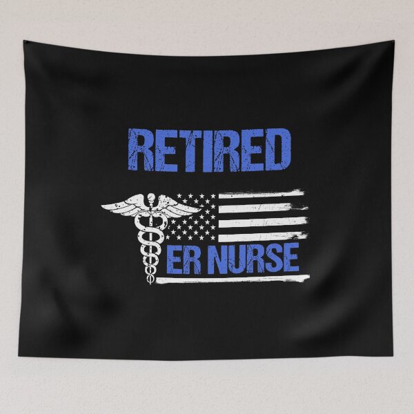 Item preview, Retired ER Nurse Distressed Flag designed and sold by LarkDesigns.