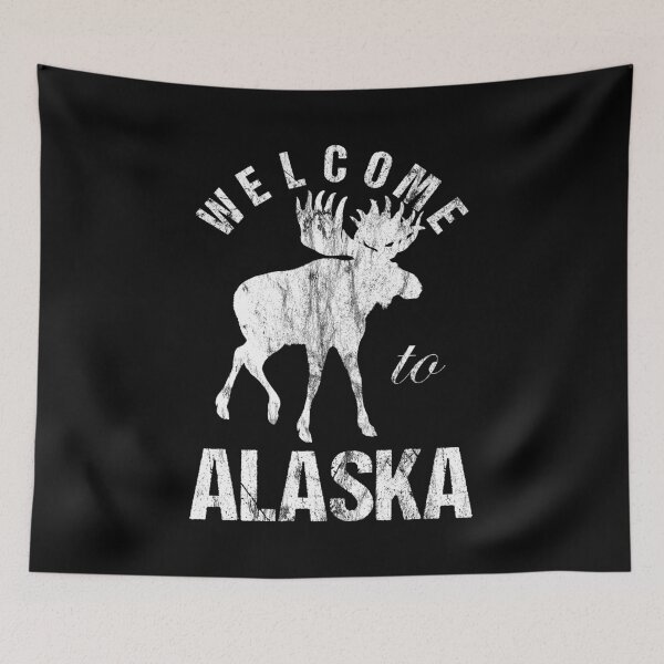 Item preview, Alaska Moose Welcome to Alaska Distressed designed and sold by LarkDesigns.