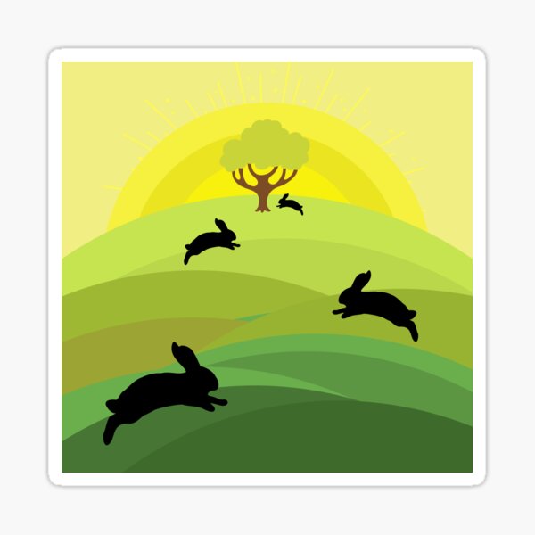 Rabbit going home - Watership Down Sticker