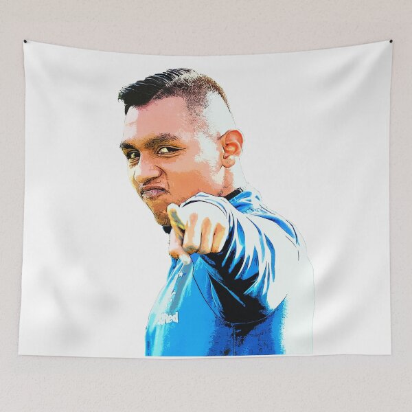 Aperçu de l'œuvre Alfredo Morelos, joueur des Glasgow Rangers créée et vendue par trueblueapparel.