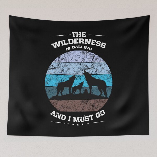 Item preview, Wilderness Calling Wolves Howling Distressed Icy Blue designed and sold by LarkDesigns.