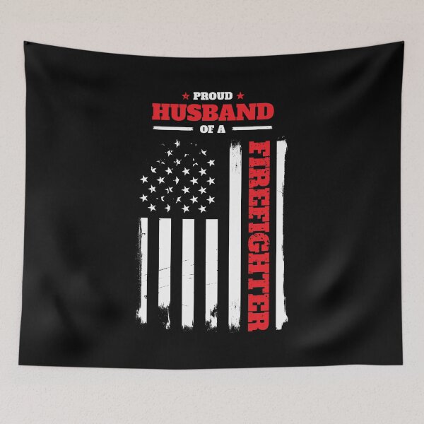 Item preview, Proud Husband of a Firefighter Distressed Flag designed and sold by LarkDesigns.