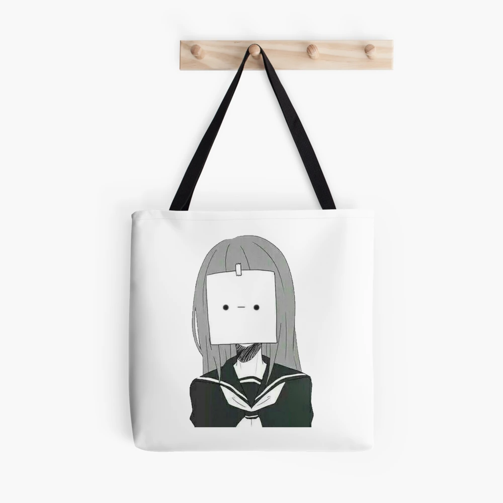 Large Tote Bag Sad Girl Bad Girl Anime Waifu Babe Grocery 