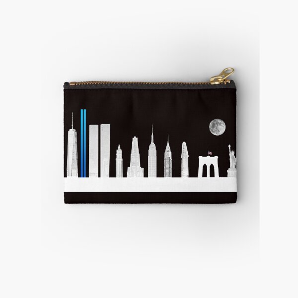 Item preview, York City Skyline White Buildings, Blue Searchlights and Supermoon designed and sold by Warren Paul Harris.