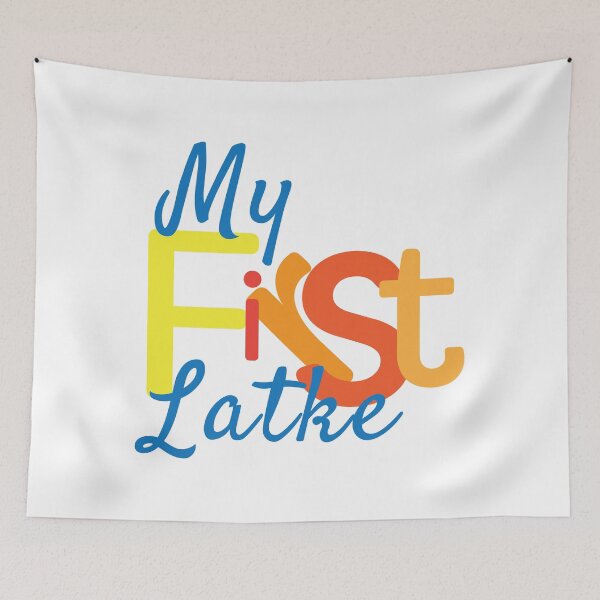 Item preview, My First Hanukkah Latke Blue Orange Yellow designed and sold by sigdesign.