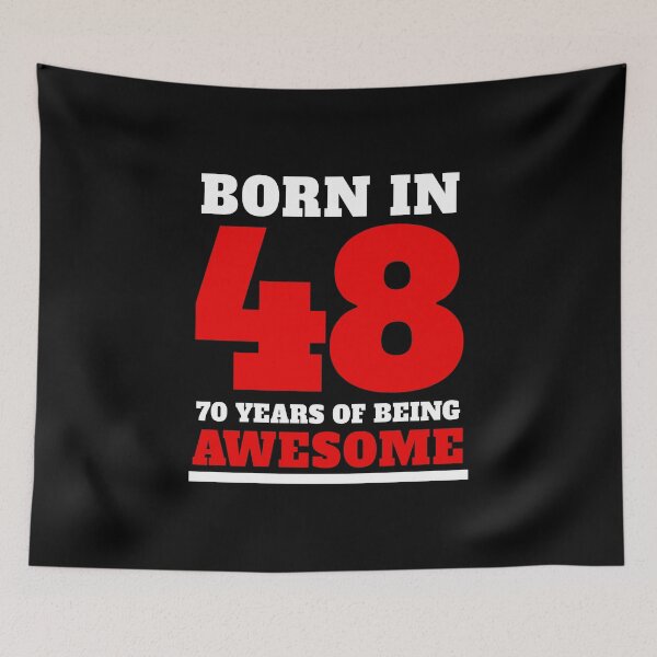 Item preview, 70th Birthday Gift Red Born in 48 Sports Style Numbers designed and sold by LarkDesigns.