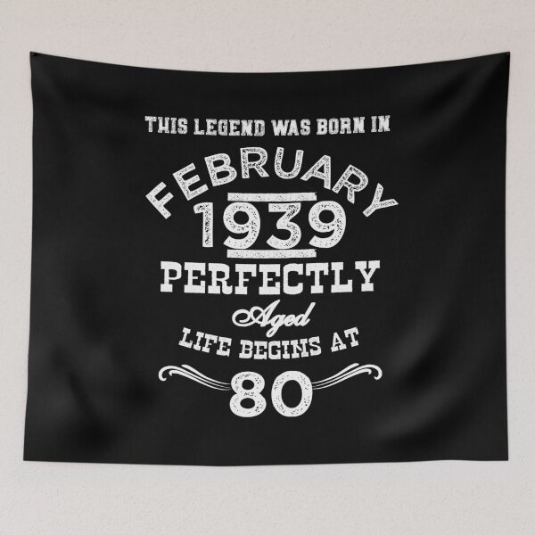 Item preview, This Legend Was Born In February 1939 80th Birthday White designed and sold by LarkDesigns.