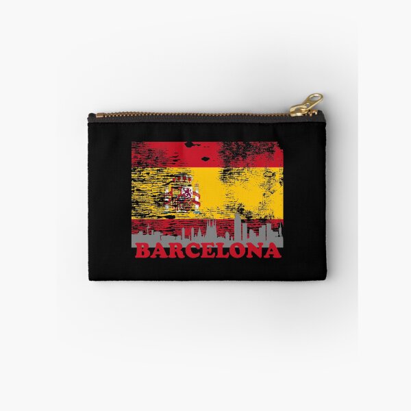 Item preview, Barcelona Skyline Silhouette City Spain Distressed Flag designed and sold by LarkDesigns.