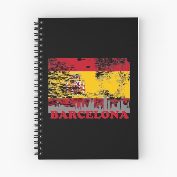 Item preview, Barcelona Skyline Silhouette City Spain Distressed Flag designed and sold by LarkDesigns.