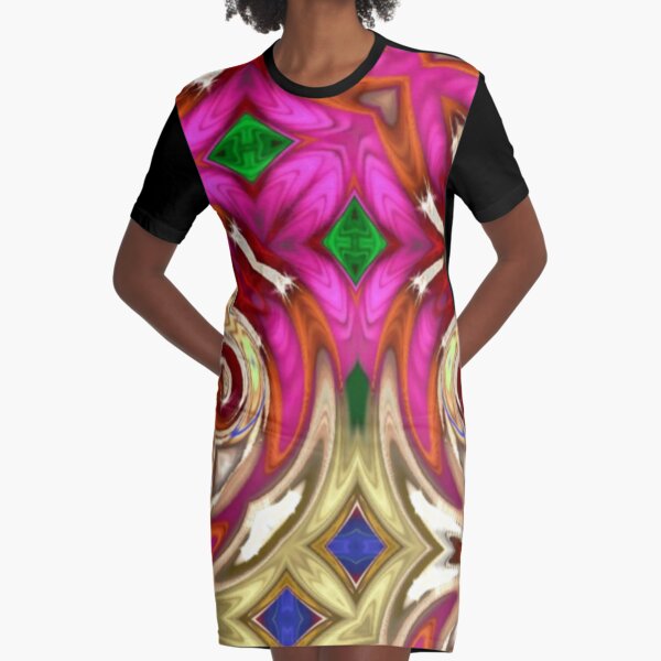 Hint of Pink Graphic T-Shirt Dress