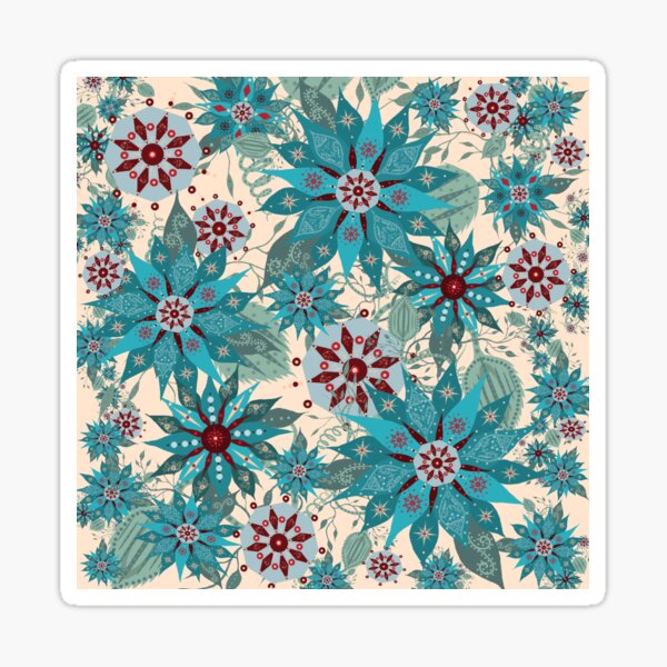 Pysanky Christmas Florals Sticker