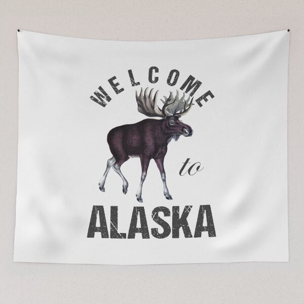 Item preview, Alaska Moose Welcome to Alaska for White Shirt designed and sold by LarkDesigns.
