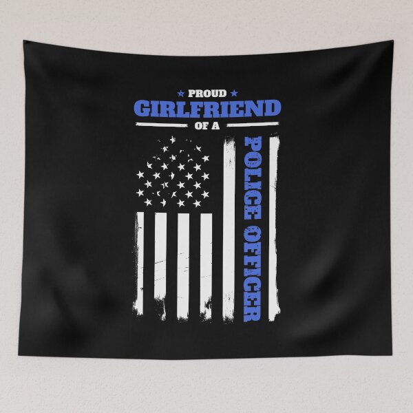 Item preview, Proud Police Officer Girlfriend Blue Line Flag designed and sold by LarkDesigns.