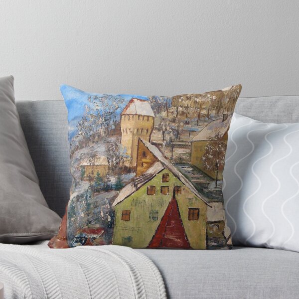 Item preview, Town in Romania vintage painting art designed and sold by Vintage Designs +.
