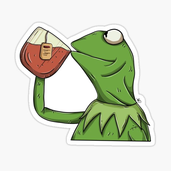 Kermit Sipping Tea Meme Sticker For Sale By Sammyaart Redbubble   St,small,507x507 Pad,600x600,f8f8f8 