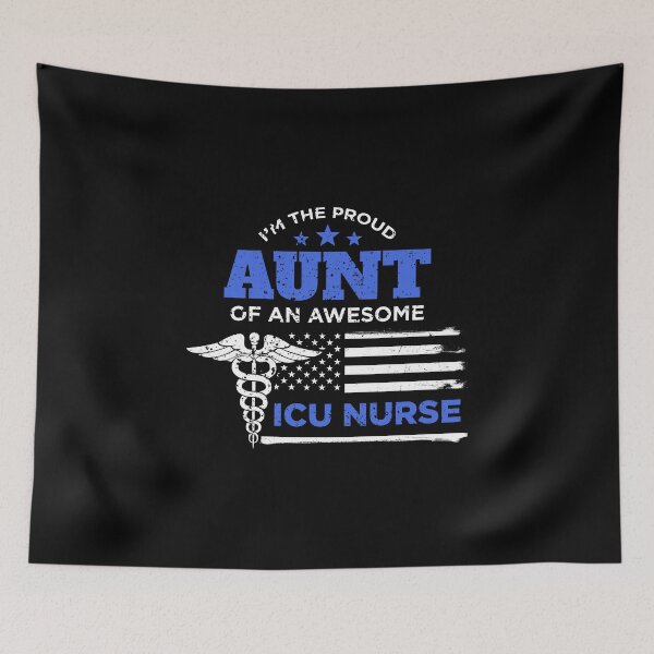 Item preview, ICU Nurse Proud Aunt Awesome Family Distressed Flag Design designed and sold by LarkDesigns.